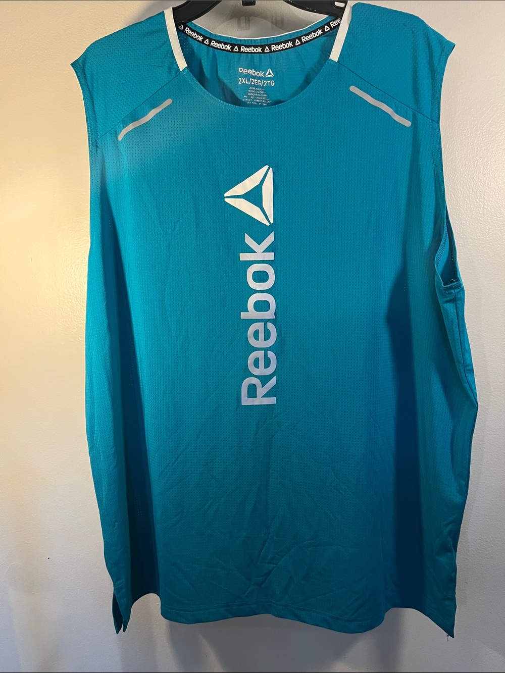 Reebok Teal Sleeveless Performance Tank with White Logo